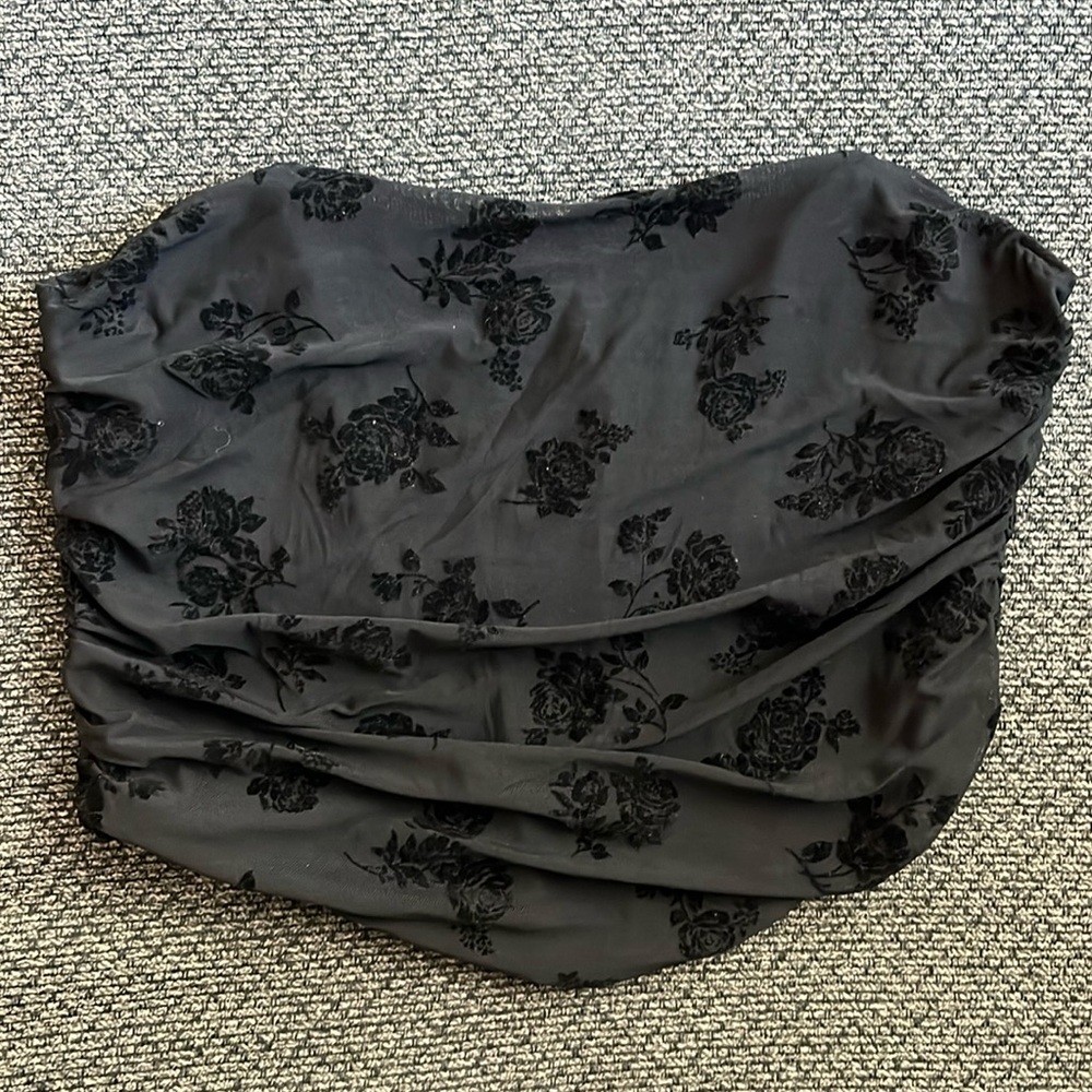 Floral Corset Strapless Crop